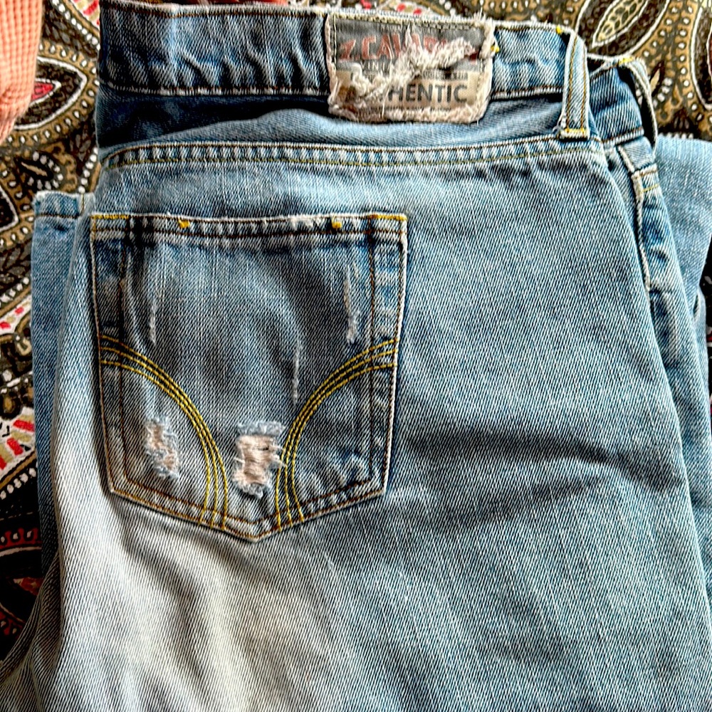 Z. Cavaricci jeans originally bought with small pink paint splatters on them.